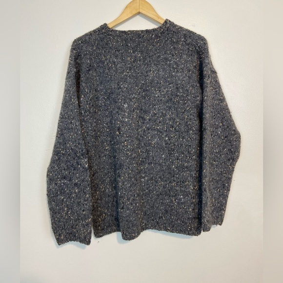 Vintage 90s J.Crew 100% Wool Tweed Crewneck Sweater Chunky Knit Grunge - Picture 8 of 8